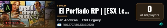  El Porfiado RP | [ESX Legacy] live status badge