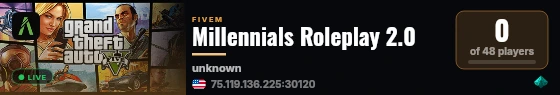 Millennials Roleplay 2.0 live status badge