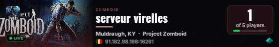 serveur virelles live status badge
