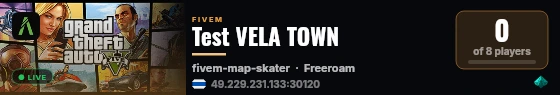 Test VELA TOWN live status badge