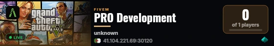 PRO Development live status badge