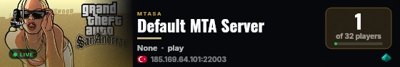 Default MTA Server live status badge