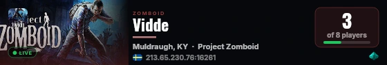 Vidde live status badge