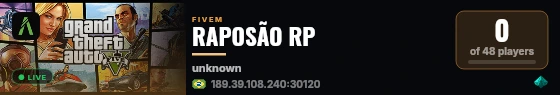RAPOSÃO RP live status badge