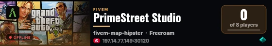 PrimeStreet Studio live status badge