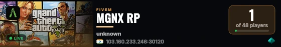 MGNX RP live status badge