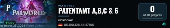 PATENTAMT A,B,C & 6 live status badge