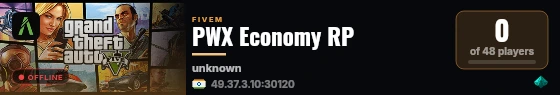 PWX Economy RP live status badge