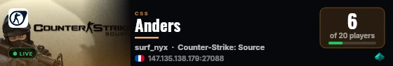 Anders live status badge