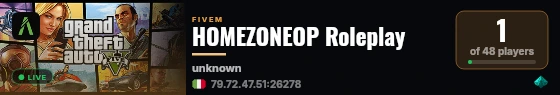 HOMEZONEOP Roleplay live status badge
