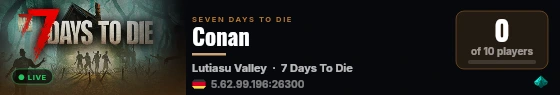 Conan live status badge