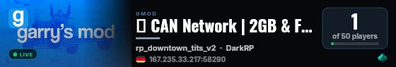 🌃 CAN Network | 2GB & FastDL | Grand-Opening | 30+ Jobs ⭐ live status badge