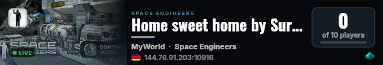 Home sweet home by SurvivalServers.com live status badge