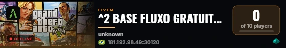 ^2 BASE FLUXO GRATUITA 2.0 😈 ^7 | ✔️ A MELHOR BASE GRATUITA DO FIVEM ✔️ | 🌀 https://discord.gg/79a4d7YJQ3  live status badge