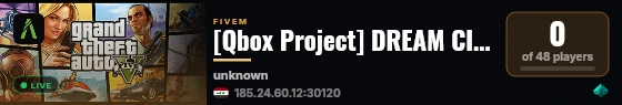 [Qbox Project] DREAM CITY RP live status badge