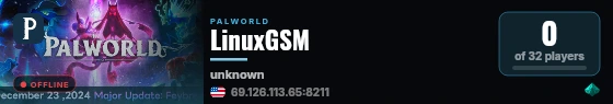 LinuxGSM live status badge