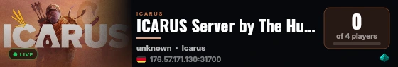 ICARUS Server by The Hunters live status badge