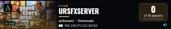 URSFXSERVER live status badge
