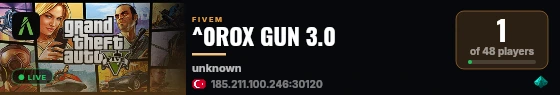 ^0ROX GUN 3.0  live status badge