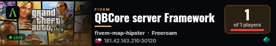 QBCore server Framework live status badge