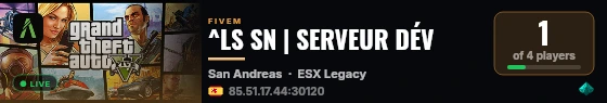 ^LS SN | SERVEUR DÉV live status badge