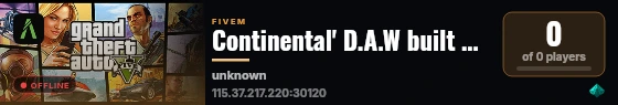 Continental' D.A.W built with QBCore Framework by JericoFx & Kakarot & Hamy! live status badge
