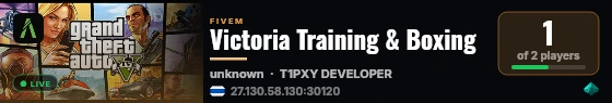 Victoria Training & Boxing live status badge