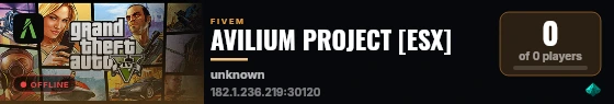 AVILIUM PROJECT [ESX] live status badge