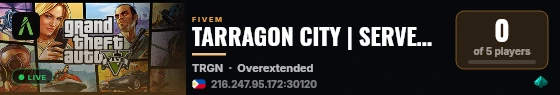 TARRAGON CITY | SERVER PACK | OX-LEGACY live status badge