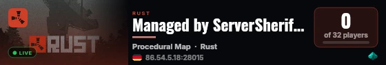 Managed by ServerSheriff.com live status badge