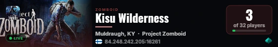 Kisu Wilderness live status badge