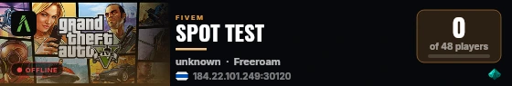 SPOT TEST live status badge