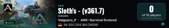Sloth's - (v361.7) live status badge