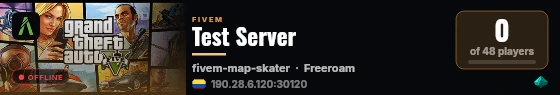 Test Server live status badge