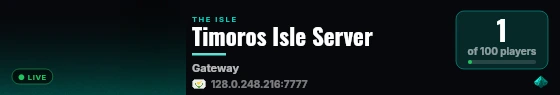 Timoros Isle Server live status badge
