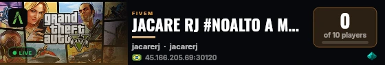 JACARE RJ #NOALTO A MELHOR CIDADE DO FIVEM live status badge