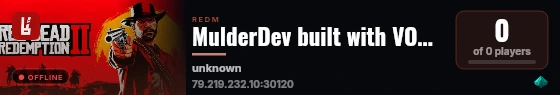 MulderDev built with VORPCore! live status badge