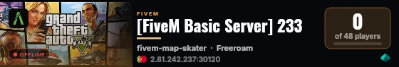 [FiveM Basic Server] 233 live status badge