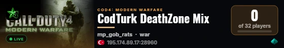 CodTurk DeathZone Mix live status badge