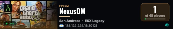 NexusDM live status badge