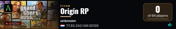 Origin RP live status badge
