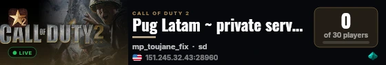 Pug Latam ~ private server' live status badge