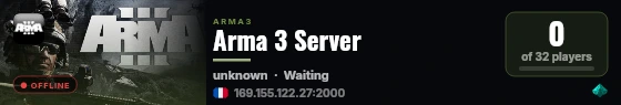 Arma 3 Server live status badge
