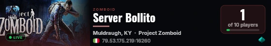 Server Bollito live status badge