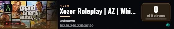 Xezer Roleplay | AZ | Whitelist | N1 | Discord.gg/xezerroleplay live status badge