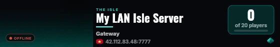 My LAN Isle Server live status badge