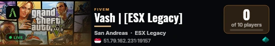 Vash | [ESX Legacy] live status badge