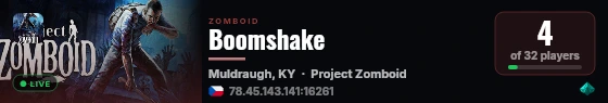 Boomshake live status badge