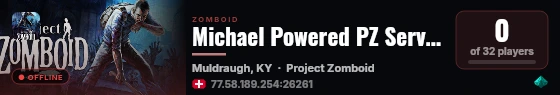 Michael Powered PZ Server live status badge
