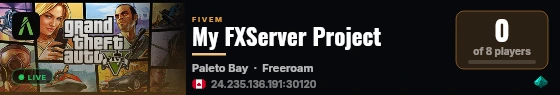 My FXServer Project live status badge